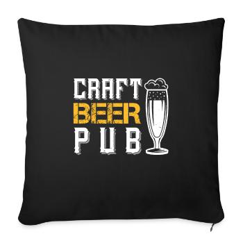 CRAFT BEER Kneipe - Sofakissenbezug 45 x 45 cm - Schwarz - Vorne