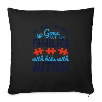 My heart bleeds, goes out for families with kids - Sofa pillowcase 17,3'' x 17,3'' (45 x 45 cm) - black - Front