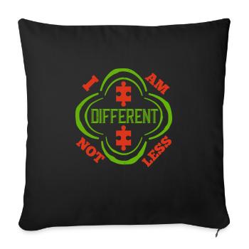 Je suis différent, pas moins - Housse de coussin décorative 45 x 45 cm - noir - Devant