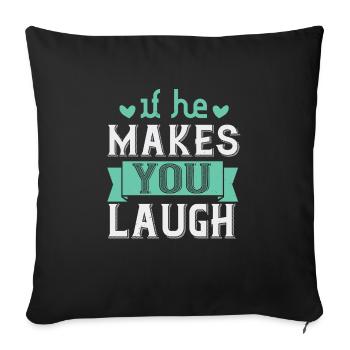 S’il vous fait rire - Housse de coussin décorative 45 x 45 cm - noir - Devant