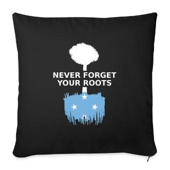 Micronésie N’oubliez jamais vos racines micronésiennes - Housse de coussin décorative 45 x 45 cm - noir - Devant