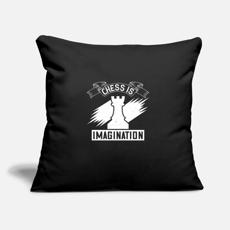 Les échecs, c’est de l’imagination Housse de coussin décorative 45 x 45 cm