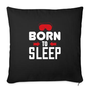 Né pour dormir 01 - Housse de coussin décorative 45 x 45 cm - noir - Devant