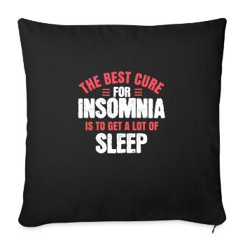 the best cure for insomnia is to get a lot of - Sofa pillowcase 17,3'' x 17,3'' (45 x 45 cm) - black - Front
