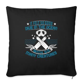 C’était tellement bien, plonger dans l’océan avec tant de - Housse de coussin décorative 45 x 45 cm - noir - Devant