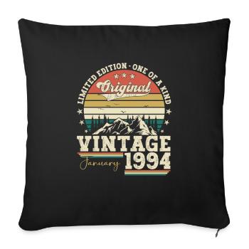 Né le 29 janvier 1994 Gift Man - Housse de coussin décorative 45 x 45 cm - noir - Devant