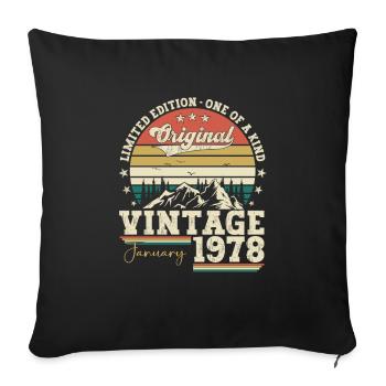Born 1978 January 45th birthday gift man - Sofa pillowcase 17,3'' x 17,3'' (45 x 45 cm) - black - Front