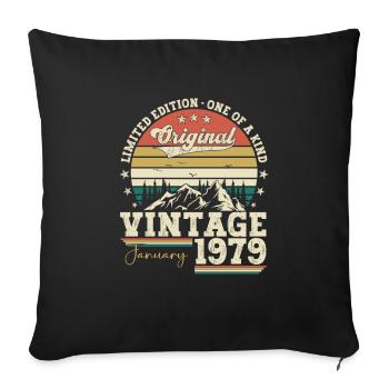 Born 1979 January 44th birthday Gift man - Sofa pillowcase 17,3'' x 17,3'' (45 x 45 cm) - black - Front
