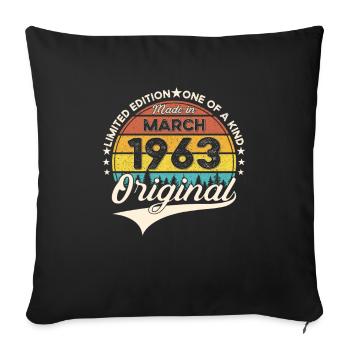 60. Geburtstag Mann Original März Jahrgang 196 - Sofakissenbezug 45 x 45 cm - Schwarz - Vorne