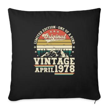 45e anniversaire homme Original April Né en 1978 - Housse de coussin décorative 45 x 45 cm - noir - Devant