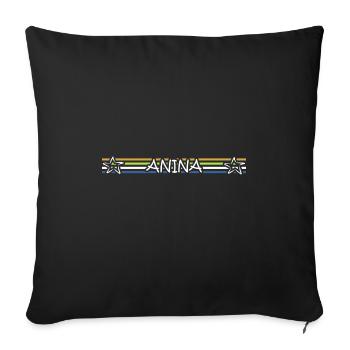 Anina as a birthday - Sofa pillowcase 17,3'' x 17,3'' (45 x 45 cm) - black - Front
