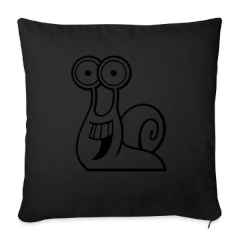 vl026a_schnecke_1c - Sofa pillowcase 17,3'' x 17,3'' (45 x 45 cm) - black - Front