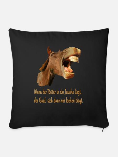 Zum Lachen - Sofakissenbezug 45 x 45 cm - Schwarz