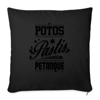 POTOS PASTIS PETANQUE - Housse de coussin décorative 45 x 45 cm - noir - Devant