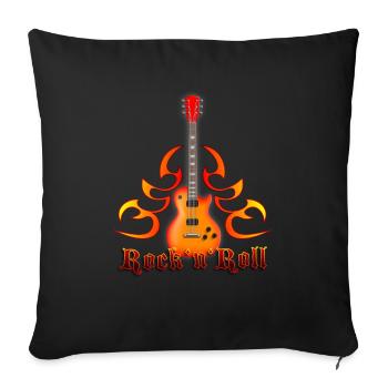 rock_guitar_c_red - Sofa pillowcase 17,3'' x 17,3'' (45 x 45 cm) - black - Front