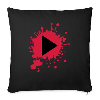 Play - Player - Musik - Sofakissenbezug 45 x 45 cm - Schwarz - Vorne