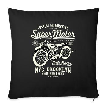 Super Motor - Motorcycle - Sofa pillowcase 17,3'' x 17,3'' (45 x 45 cm) - black - Front