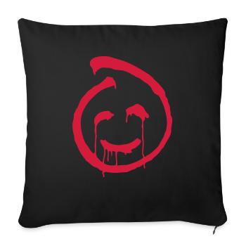 Red John smiley symbol - Sofa pillowcase 17,3'' x 17,3'' (45 x 45 cm) - black - Front