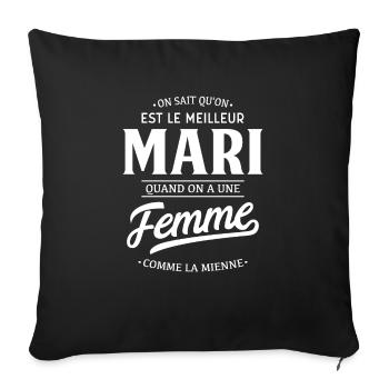 Le meilleur mari cadeau - Housse de coussin décorative 45 x 45 cm - noir - Devant