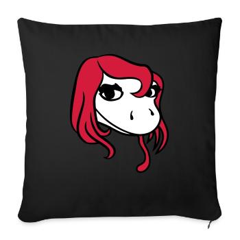tête femme femme capuche fille fille s - Housse de coussin décorative 45 x 45 cm - noir - Devant