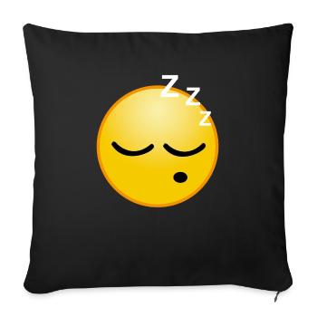 Emoji endormi cadeau fatigué - Housse de coussin décorative 45 x 45 cm - noir - Devant