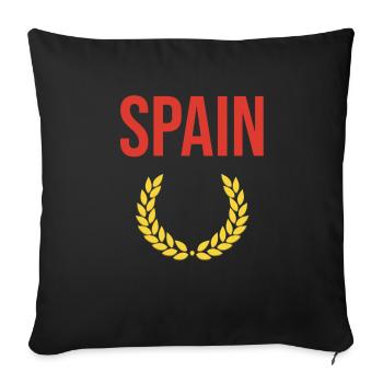 Spain España Spain - Sofa pillowcase 17,3'' x 17,3'' (45 x 45 cm) - black - Front