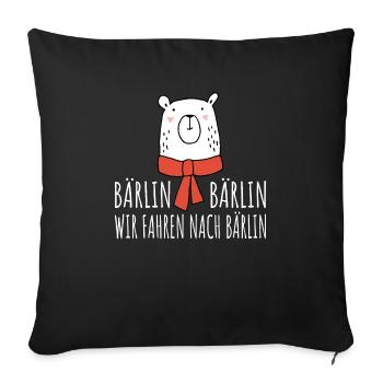 BÄRLIN | We drive to Berlin | Capital Bear - Sofa pillowcase 17,3'' x 17,3'' (45 x 45 cm) - black - Front