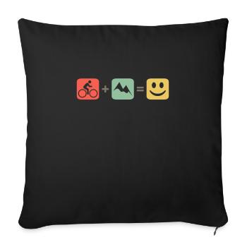 VTT ALPES SMILE | Montagnes VTT Rétro Vintage - Housse de coussin décorative 45 x 45 cm - noir - Devant