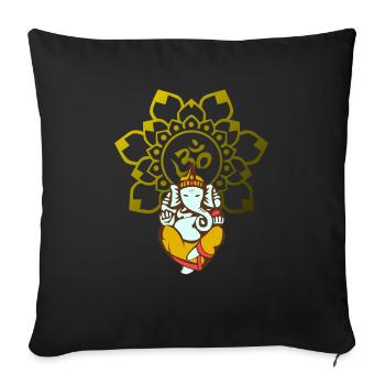 Yoga Ganesha Indien Om Zeichen - Sofakissenbezug 45 x 45 cm - Schwarz - Vorne