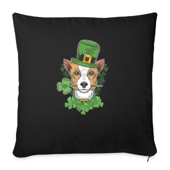Chien irlandais | Chien doux St Patrick - Housse de coussin décorative 45 x 45 cm - noir - Devant