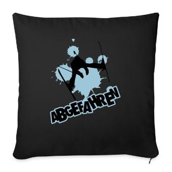 Skifahrer: abgefahren - Sofakissenbezug 45 x 45 cm - Schwarz - Vorne
