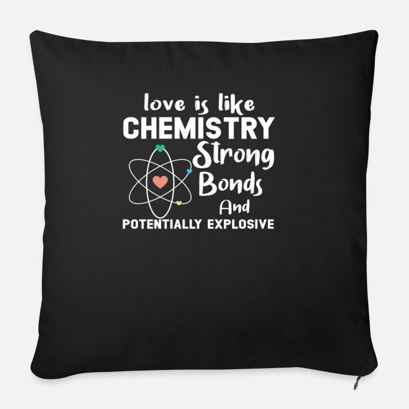chimie - Housse de coussin décorative 45 x 45 cm - noir