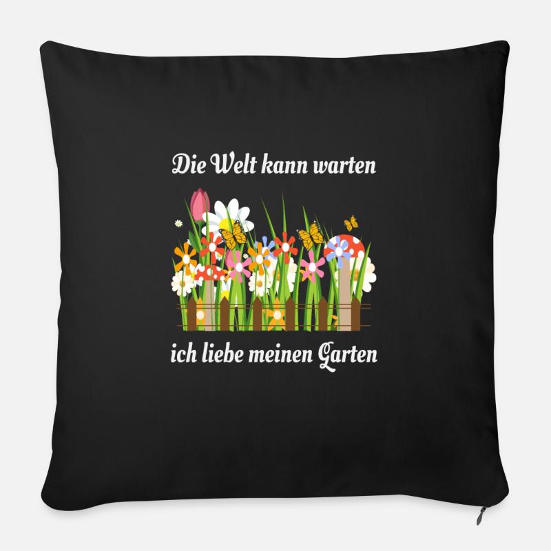 Garten, Gartenarbeit, Gärtner - Sofakissenbezug 45 x 45 cm - Schwarz