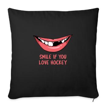 Eishockey - Sofakissenbezug 45 x 45 cm - Schwarz - Vorne