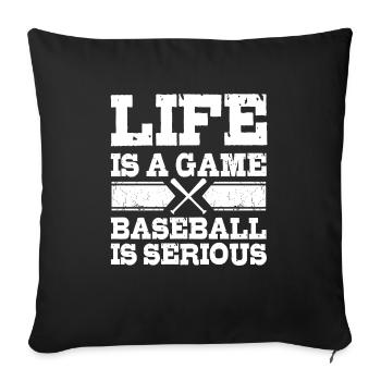 baseball - Sofa pillowcase 17,3'' x 17,3'' (45 x 45 cm) - black - Front