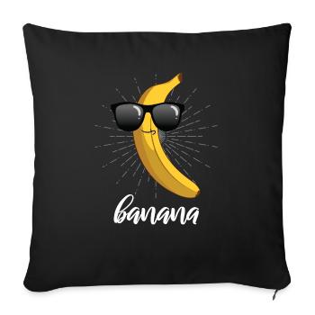 banana - Sofa pillowcase 17,3'' x 17,3'' (45 x 45 cm) - black - Front