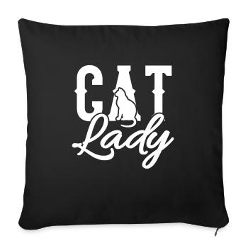 chats - Housse de coussin décorative 45 x 45 cm - noir - Devant