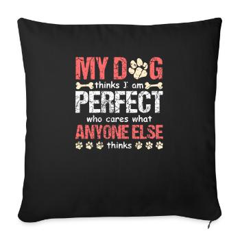 Dog lovers gift for dog lovers - Sofa pillowcase 17,3'' x 17,3'' (45 x 45 cm) - black - Front