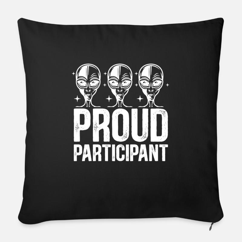 Fier participant - Housse de coussin décorative 45 x 45 cm - noir