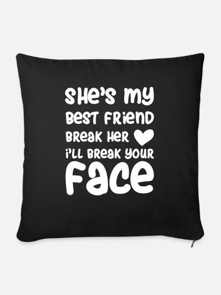 Freundschaft - Sofakissenbezug 45 x 45 cm - Schwarz