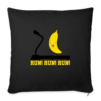 RUN RUN RUN! BANANA - Sofakissenbezug 45 x 45 cm - Schwarz - Vorne