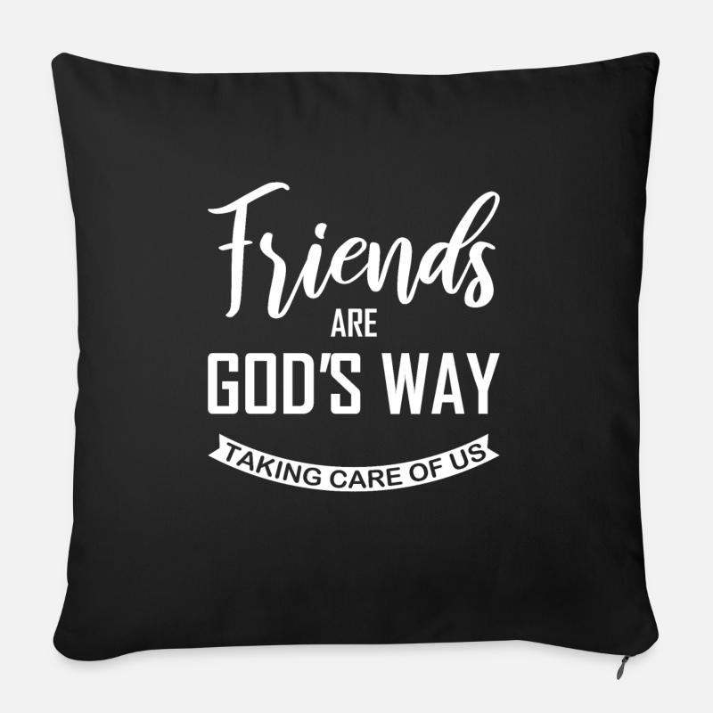 Freundschaft - Sofakissenbezug 45 x 45 cm - Schwarz