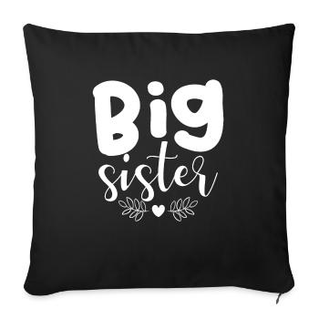 sister - Sofa pillowcase 17,3'' x 17,3'' (45 x 45 cm) - black - Front