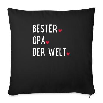 Bester Opa der Welt - Sofakissenbezug 45 x 45 cm - Schwarz - Vorne