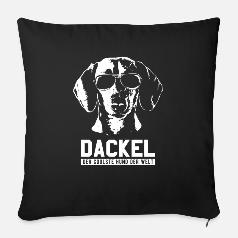 Cool Dackel Hund - Sofakissenbezug 45 x 45 cm - Schwarz