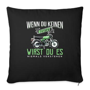 Zwei Hände Simson-S51 T-Shirt T-Shirt - Sofakissenbezug 45 x 45 cm - Schwarz - Vorne