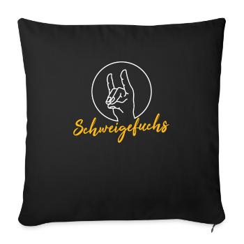 Schweigefuchs T-Shirt I Lehrer Pädagogik - Sofakissenbezug 45 x 45 cm - Schwarz - Vorne