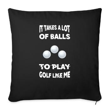 Balles de golf - Housse de coussin décorative 45 x 45 cm - noir - Devant