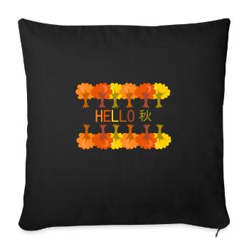Hello autumn - Sofa pillowcase 17,3'' x 17,3'' (45 x 45 cm) - black - Front