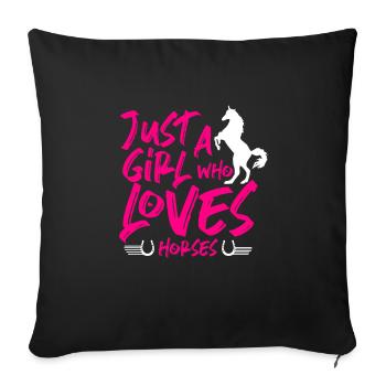 amour de cheval - Housse de coussin décorative 45 x 45 cm - noir - Devant
